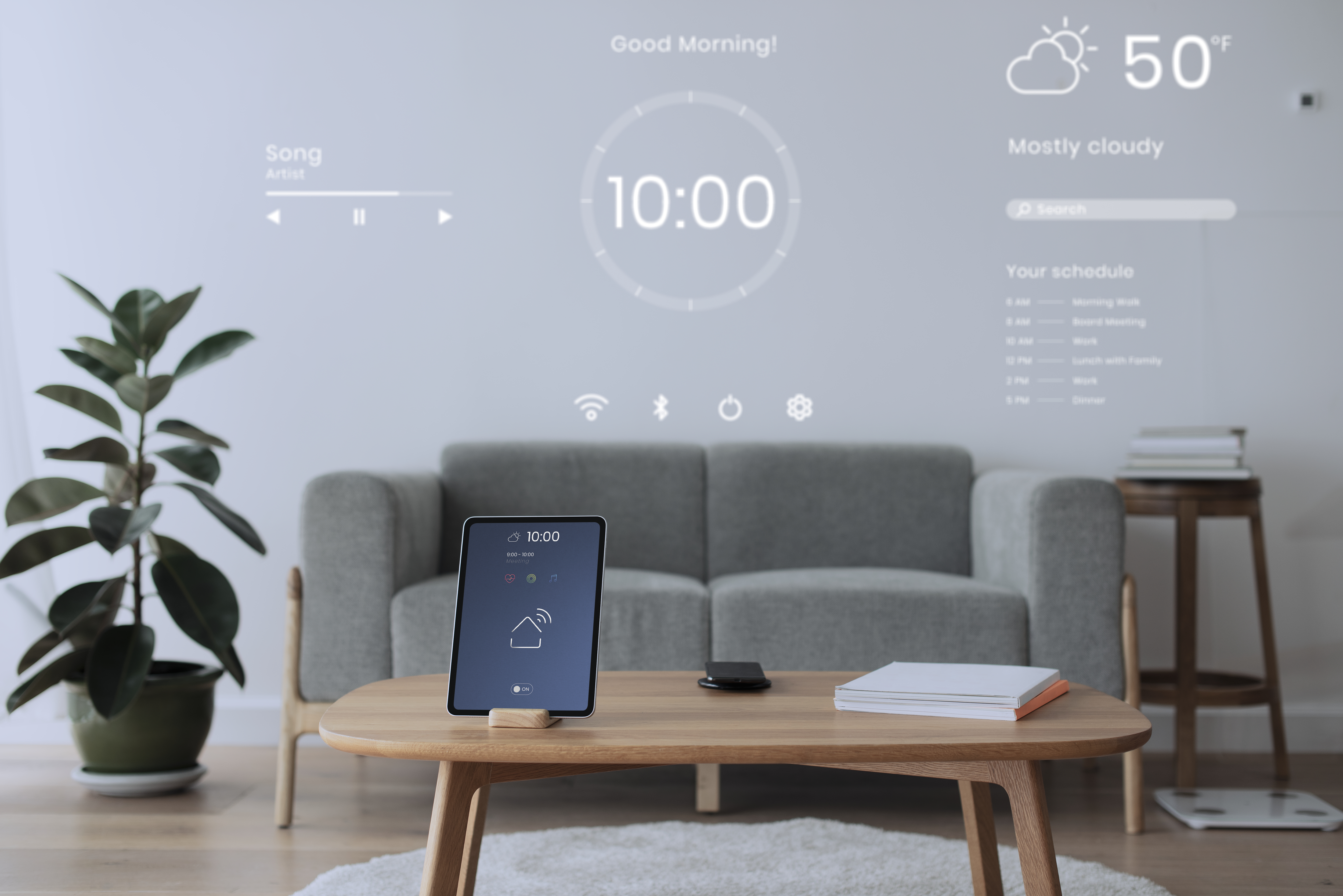 Modern smart home living room